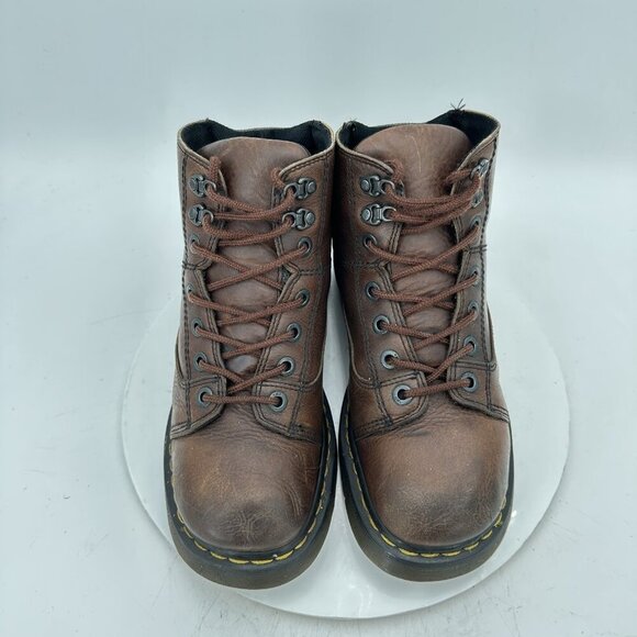 Dr. Martens Men Size 10 8A07 Brown Leather Oiled Resistant Low Ankle Boot - Picture 4 of 11
